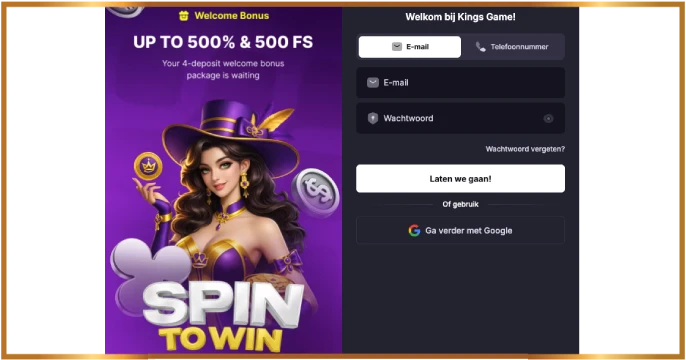 Kings.Game Casino Registratie banner
